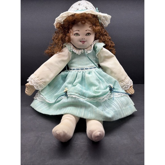 Handmade Other - RARE Victorian Alice in Wonderland Needlepoint 18" Doll UNIQUE beauty